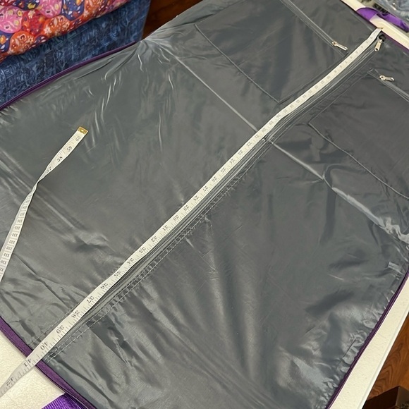 Floral Heart Pattern Travel Garment Bag Pale Purple & Neon Green NWOT - Picture 7 of 8